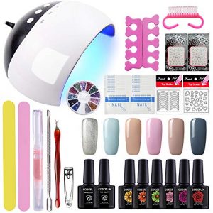 Gelongle 6 Colors Gel Polish Starter Kit 24W LED UV Nail Dryer Curing Lamp Manicure Nail Accessories Tools